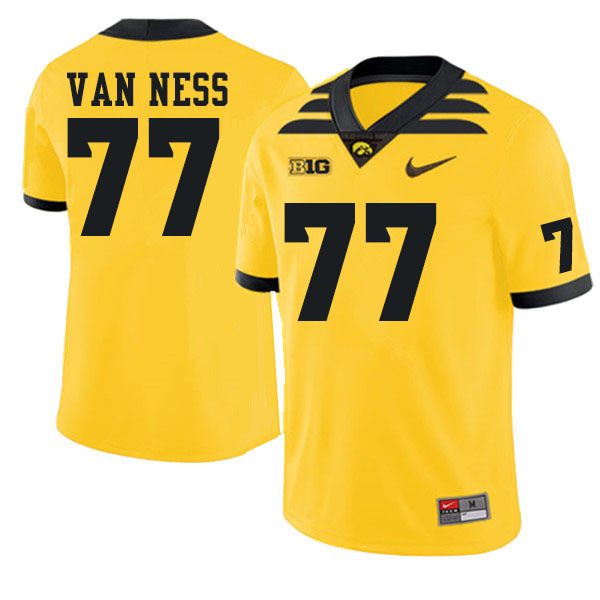 Men #77 Lukas Van Ness Iowa Hawkeyes College Football Jerseys Sale-Gold - Click Image to Close